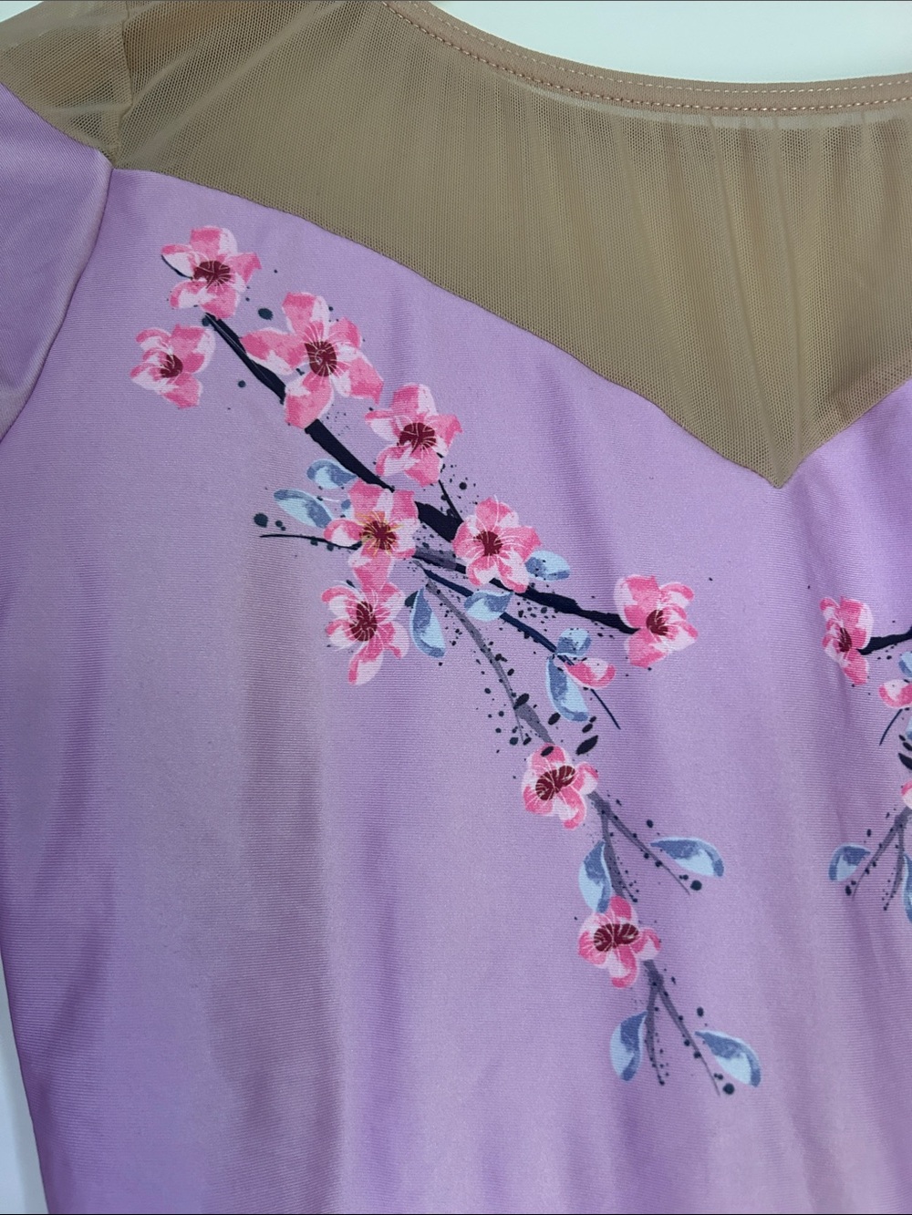 Cloud & Victory Sakura lilac and beige mesh leotard rare sold out adult large - Picture 3 of 11